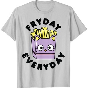 image:imageChococat French Fries Fryday Friday Everyday TShirtSilver Grey