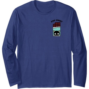 image:imageChococat Stay Sweet Chocolate Bar Long Sleeve TShirtNavy Blue