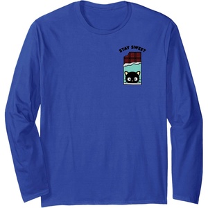 image:imageChococat Stay Sweet Chocolate Bar Long Sleeve TShirtRoyal Blue