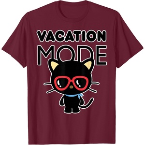 image:imageChococat Vacation Mode Sunglasses TShirtBurgundy