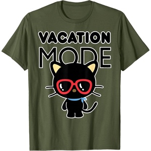 image:imageChococat Vacation Mode Sunglasses TShirtOlive Green