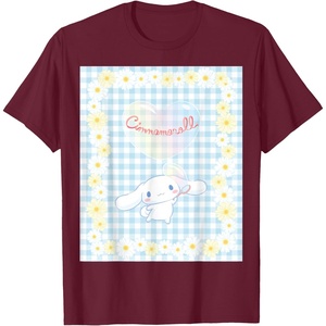 image:imageCinnamoroll Bubble Blue Ginham Daisy TShirt SmallBurgundy