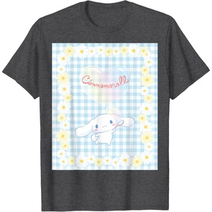 image:imageCinnamoroll Bubble Blue Ginham Daisy TShirt SmallDark Heather Grey