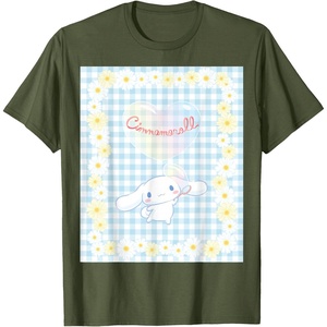 image:imageCinnamoroll Bubble Blue Ginham Daisy TShirt SmallOlive Green