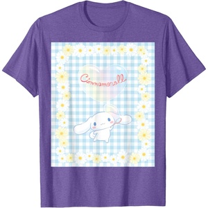 image:imageCinnamoroll Bubble Blue Ginham Daisy TShirt SmallPurple Heather