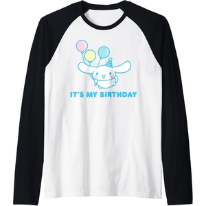 image:imageCinnamoroll Its my Birthday Raglan Baseball TeeBlackWhite