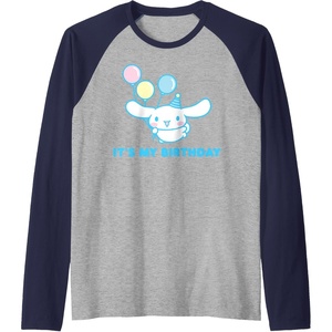 image:imageCinnamoroll Its my Birthday Raglan Baseball TeeNavy BlueAthletic Heather