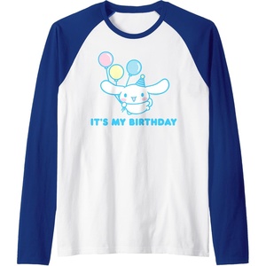 image:imageCinnamoroll Its my Birthday Raglan Baseball TeeRoyal BlueWhite