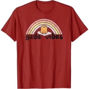 image:imageGudetama Gude Vibes Good Vibes Rainbow TShirt SmallCranberry Red