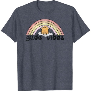image:imageGudetama Gude Vibes Good Vibes Rainbow TShirt SmallHeather Blue