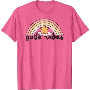 image:imageGudetama Gude Vibes Good Vibes Rainbow TShirt SmallPink Heather