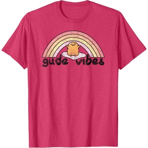 image:imageGudetama Gude Vibes Good Vibes Rainbow TShirt SmallRed Heather