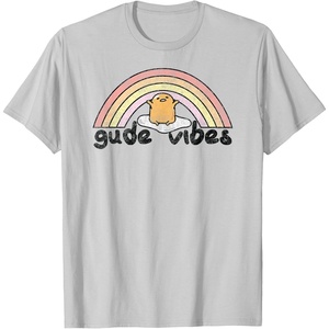 image:imageGudetama Gude Vibes Good Vibes Rainbow TShirt SmallSilver Grey