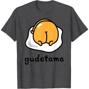 image:imageGudetama The Lazy Egg Backside Logo Tee Shirt TShirtDark Heather Grey