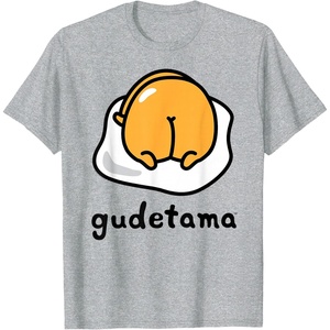 image:imageGudetama The Lazy Egg Backside Logo Tee Shirt TShirtHeather Grey