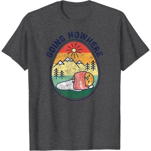 image:imageGudetama The Lazy Egg Camping Going Nowhere TShirtDark Heather Grey