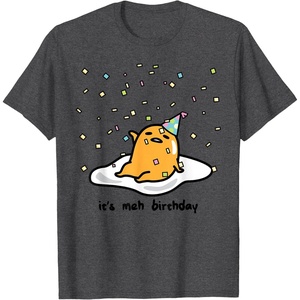 image:imageGudetama The Lazy Egg Its Meh My Birthday Confetti Party TShirt SmallDark Heather Grey