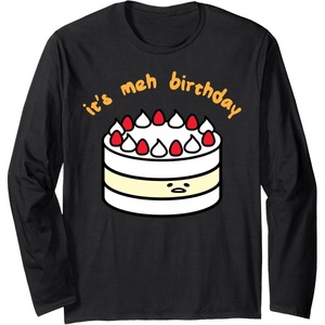 image:imageGudetama the Lazy Egg Its Meh Birthday Cake Long Sleeve TShirtBlack