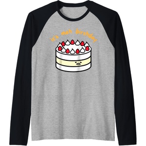image:imageGudetama the Lazy Egg Its Meh Birthday Cake Raglan Baseball TeeBlackAthletic Heather