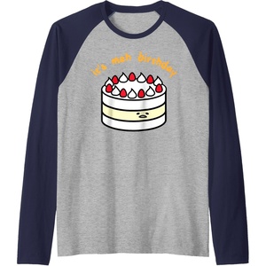 image:imageGudetama the Lazy Egg Its Meh Birthday Cake Raglan Baseball TeeNavy BlueAthletic Heather