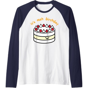 image:imageGudetama the Lazy Egg Its Meh Birthday Cake Raglan Baseball TeeNavy BlueWhite