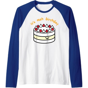 image:imageGudetama the Lazy Egg Its Meh Birthday Cake Raglan Baseball TeeRoyal BlueWhite
