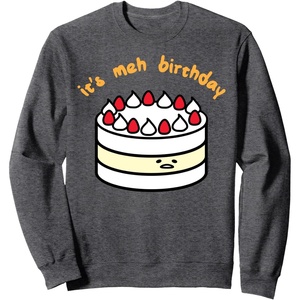 image:imageGudetama the Lazy Egg Its Meh Birthday Cake SweatshirtDark Heather Grey