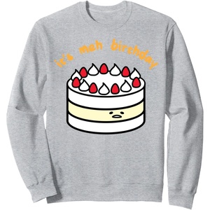 image:imageGudetama the Lazy Egg Its Meh Birthday Cake SweatshirtHeather Grey