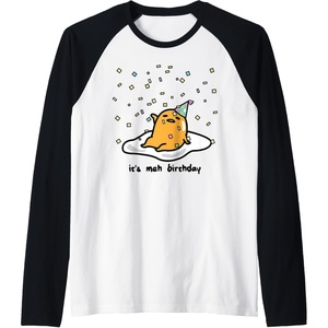 image:imageGudetama the Lazy Egg Its Meh my Birthday Confetti Party Raglan Baseball TeeBlackWhite