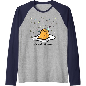 image:imageGudetama the Lazy Egg Its Meh my Birthday Confetti Party Raglan Baseball TeeNavy BlueAthletic Heather