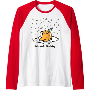 image:imageGudetama the Lazy Egg Its Meh my Birthday Confetti Party Raglan Baseball TeeRedWhite