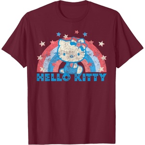 image:imageHello Kitty America USA Rainbow TShirtBurgundy