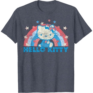 image:imageHello Kitty America USA Rainbow TShirtHeather Blue