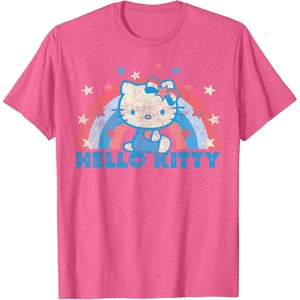 image:imageHello Kitty America USA Rainbow TShirtPink Heather