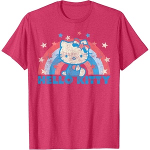 image:imageHello Kitty America USA Rainbow TShirtRed Heather