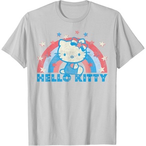 image:imageHello Kitty America USA Rainbow TShirtSilver Grey