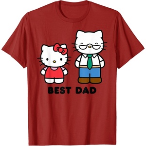 image:imageHello Kitty Best Dad Fathers Day TShirt SmallCranberry Red