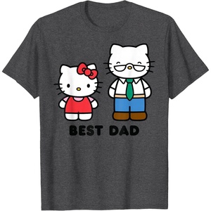 image:imageHello Kitty Best Dad Fathers Day TShirt SmallDark Heather Grey