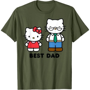 image:imageHello Kitty Best Dad Fathers Day TShirt SmallOlive Green