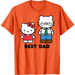 image:imageHello Kitty Best Dad Fathers Day TShirt SmallOrange