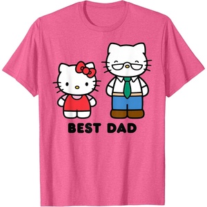 image:imageHello Kitty Best Dad Fathers Day TShirt SmallPink Heather