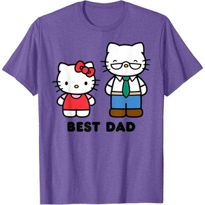 image:imageHello Kitty Best Dad Fathers Day TShirt SmallPurple Heather