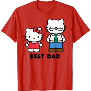 image:imageHello Kitty Best Dad Fathers Day TShirt SmallRed