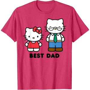 image:imageHello Kitty Best Dad Fathers Day TShirt SmallRed Heather