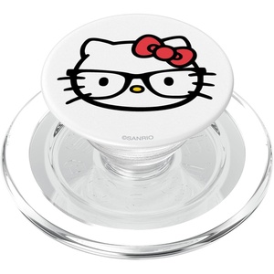 image:imageHello Kitty Big Face Nerd Glasses PopSockets Adhesive PopGripMagnetic PopGrip