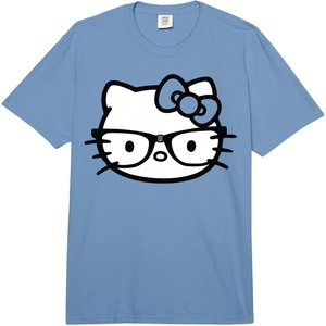 image:imageHello Kitty Black and White Nerd Glasses Comfort Colors Adult Heavyweight TShirtDeep Blue