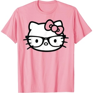image:imageHello Kitty Black and White Nerd Glasses Short Sleeve TShirtPink