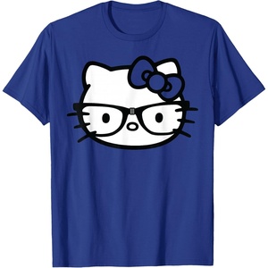 image:imageHello Kitty Black and White Nerd Glasses Short Sleeve TShirtRoyal Blue