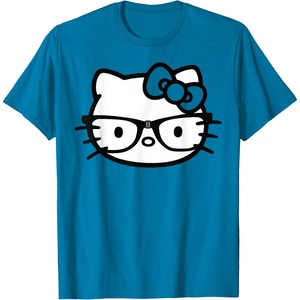 image:imageHello Kitty Black and White Nerd Glasses Short Sleeve TShirtSapphire Blue
