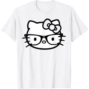 image:imageHello Kitty Black and White Nerd Glasses Short Sleeve TShirtWhite